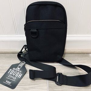 NWT Black Sling Bag YKK Zippers RFID Blocking Mini Crossbody Bag